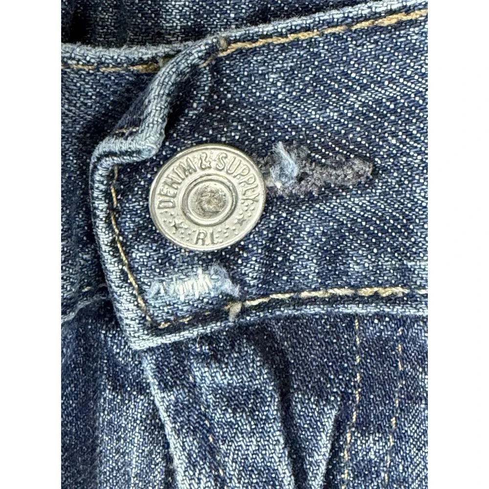 Denim & Supply Ralph Lauren Mens Blue Dark Wash faded Slouch Jeans 42 X 32